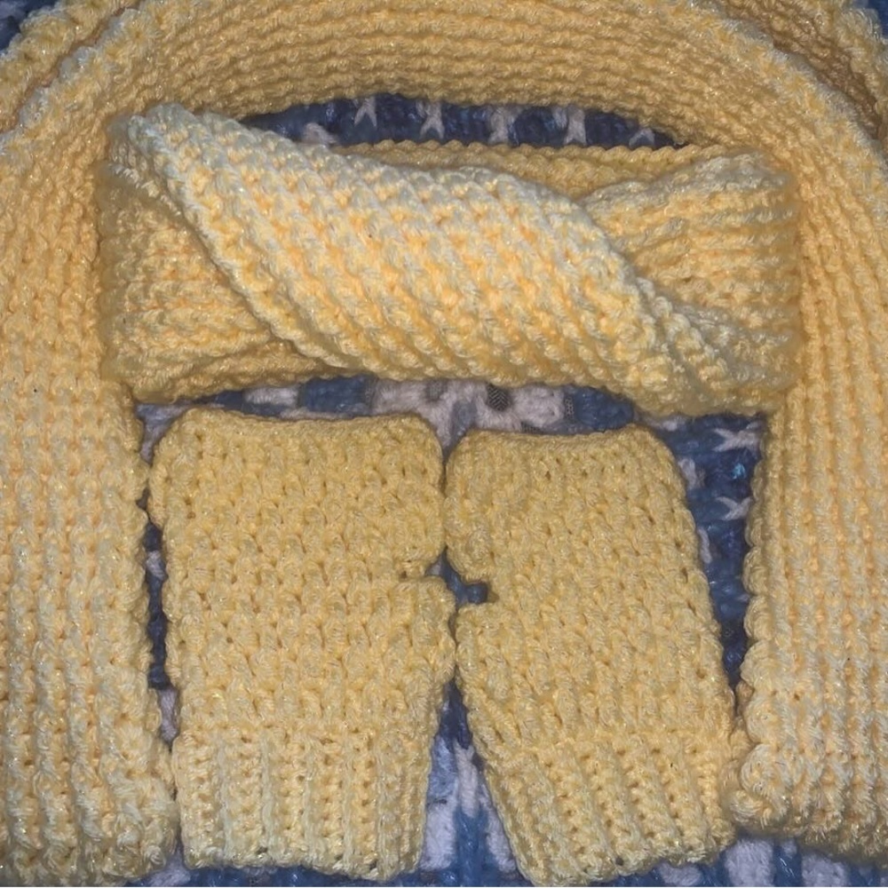Custom Mittens, Headband, and Scarf Set for $45